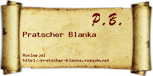 Pratscher Blanka névjegykártya